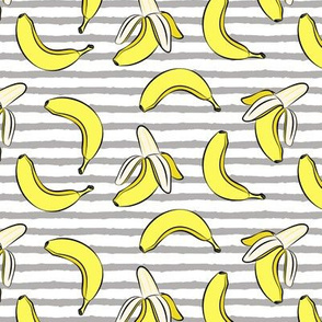 bananas on stripes (dark grey)