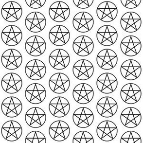 One Inch Black Pentacles on White