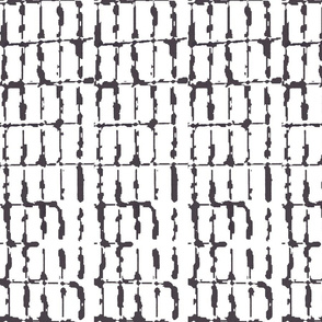 Grid Vertical Rectangles Black and White Upholstery Fabric