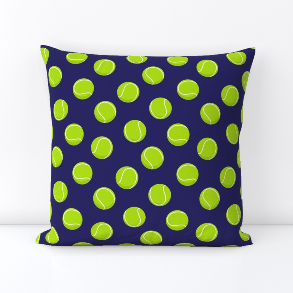 tennis balls on blue