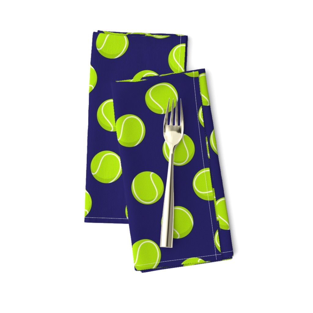 tennis balls on blue