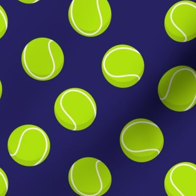 tennis balls on blue