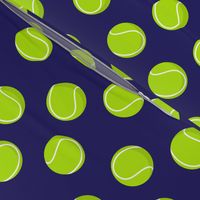 tennis balls on blue