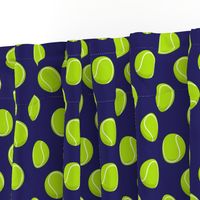 tennis balls on blue