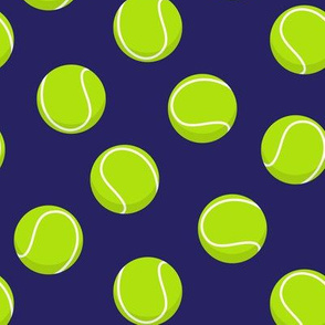 tennis balls on blue