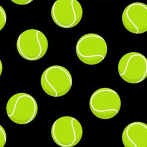 tennis balls on black