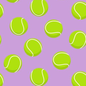 tennis balls on purple