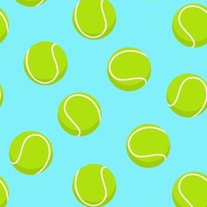 tennis ball on light blue