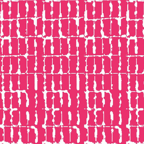 Grid Vertical Rectangles Hot Pink Upholstery Fabric