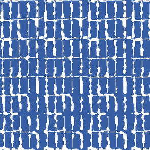 Grid Vertical Rectangles Blue Upholstery Fabric
