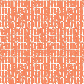 Grid Vertical Rectangles Orange Upholstery Fabric