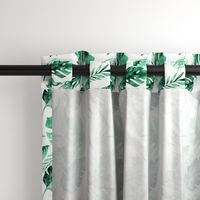 Watercolor tropic jungle seamless summer pattern background with tropical palm monstera leaves