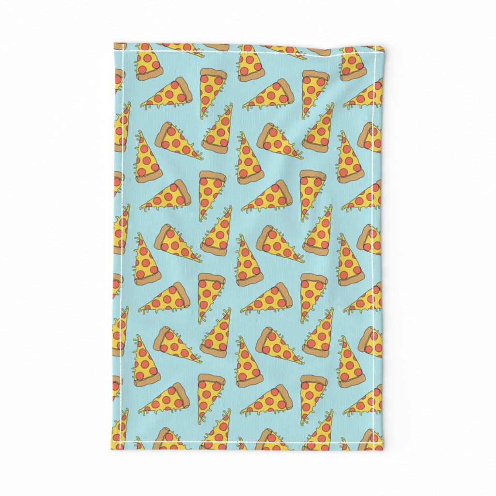 pizza // light blue pastel pizza junk food fabric junk food fabrics kids 90s fabric