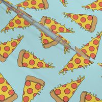 pizza // light blue pastel pizza junk food fabric junk food fabrics kids 90s fabric