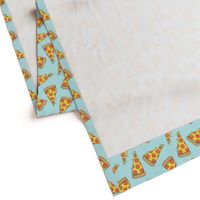 pizza // light blue pastel pizza junk food fabric junk food fabrics kids 90s fabric