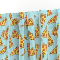 pizza // light blue pastel pizza junk food fabric junk food fabrics kids 90s fabric