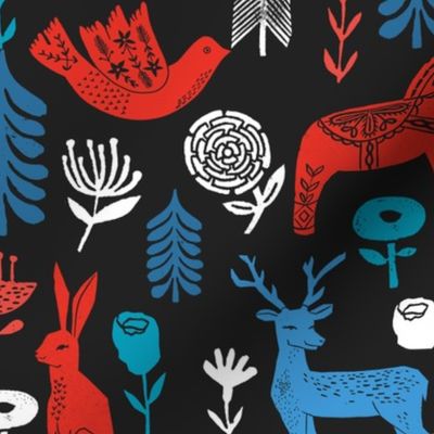 Swedish Folk Art fabric by Andrea Lauren