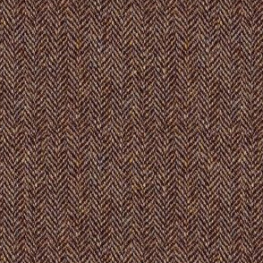 tweedy dark walnut-brown herringbone