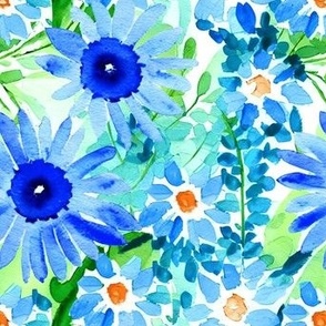 Blue Green Flowers 5