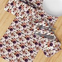 Plum Fall Florals on Cream