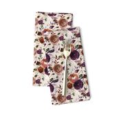 Plum Fall Florals on Cream