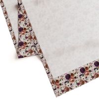 Plum Fall Florals on Cream