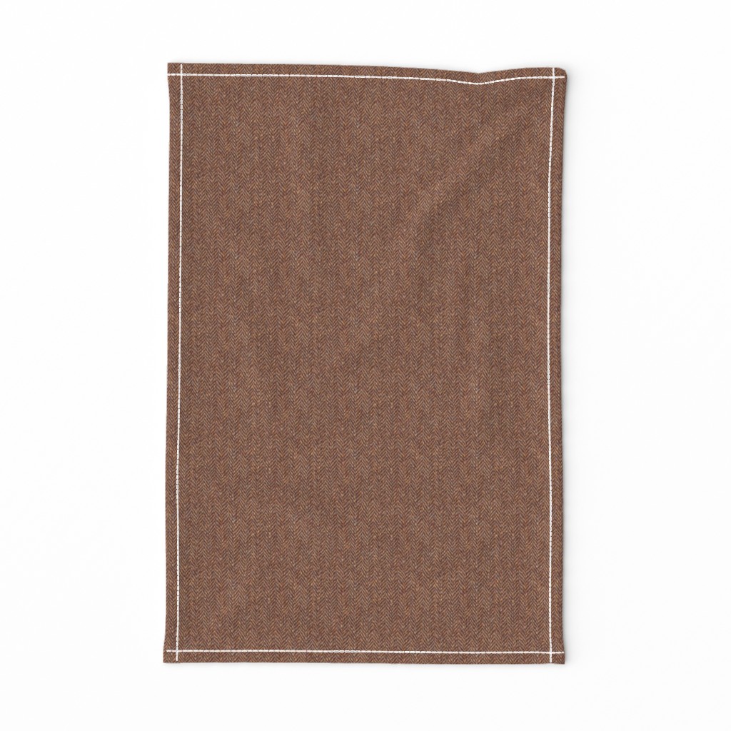 faux tweedy chestnut-brown herringbone