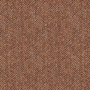 faux tweedy chestnut-brown herringbone