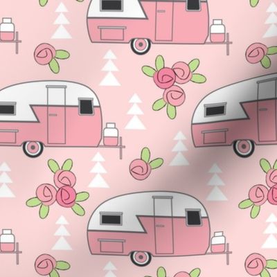 pink trailers-with-rosebuds-on-pink