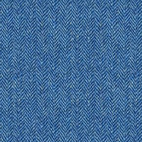 faux tweedy denim blue herringbone