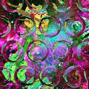 SPACE GUITAR SMALL SOAP BUBBLES FUCHSIA  LIME