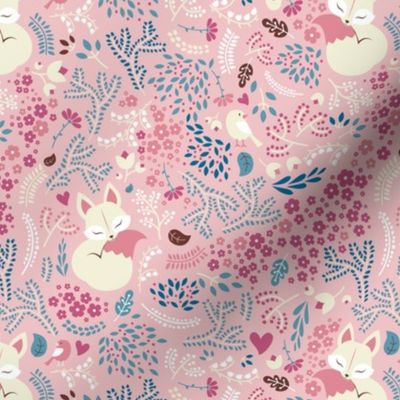 Sleeping Fox - vintage pink