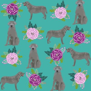 silver labrador fabric purple and teal fabric with silver labs