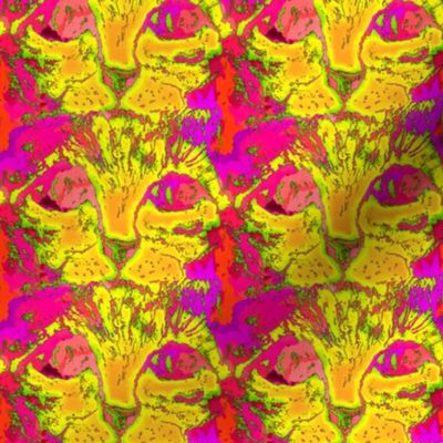 small CATS EYES POP ART yellow pink orange CHECKERBOARD