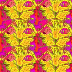 small CATS EYES POP ART yellow pink orange CHECKERBOARD