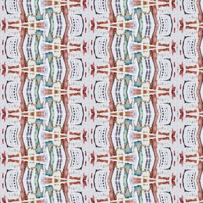 WAVY ECRU CORAL GREEN SWEET WATERCOLOR STRIPES GEOMETRY