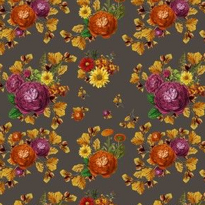 4" AUTUMN BOOK FLOWERS / MUTED BROWN