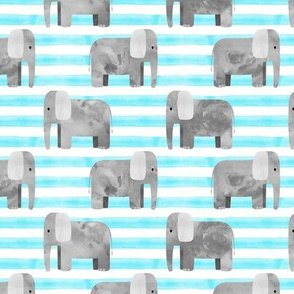 elephants - blue stripes