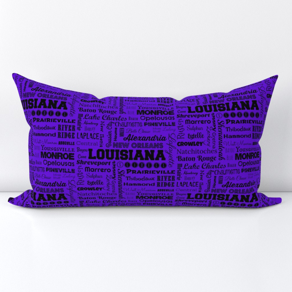 Louisiana cities, purple