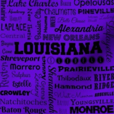 Louisiana cities, purple