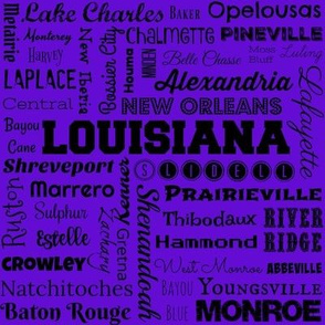 Louisiana cities, purple