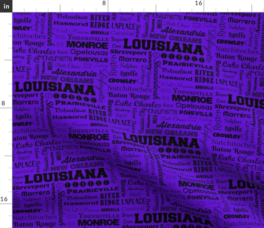 Louisiana cities, purple