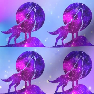 2 glitter sparkles stars universe galaxy cosmic cosmos planets nebula watercolor effect wolf wolves dogs howling moon animals silhouette purple blue violet