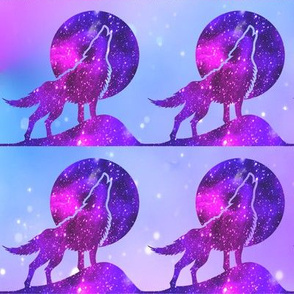 2 glitter sparkles stars universe galaxy cosmic cosmos planets nebula watercolor effect wolf wolves dogs howling moon animals silhouette purple blue violet