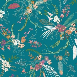 Sheba floral (teal)