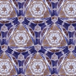 Sacred Geometry Pattern Fabric Blue