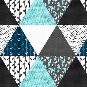 Triangle Cheater Quilt in Blue