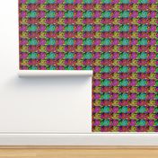 small CATS EYES POP ART MULTICOLOR CHECKERBOARD SMALL