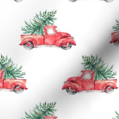 6" Vintage Christmas Trucks // White