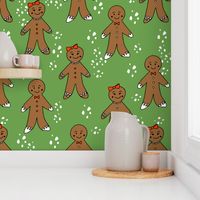 gingerbread cookies christmas fabric holiday foods cute green